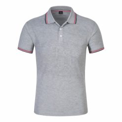 Áo phông có cổ màu ghi xám