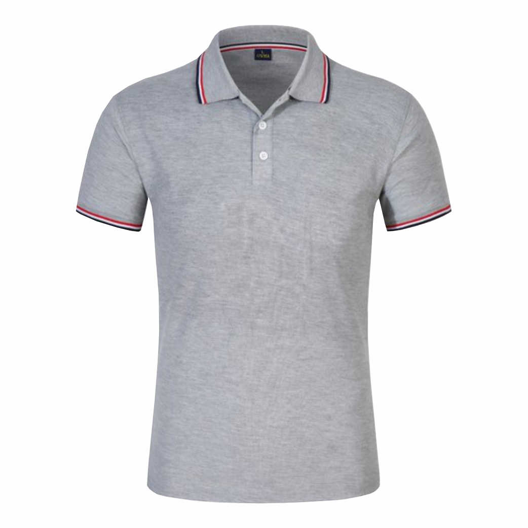 Áo phông có cổ màu ghi xám